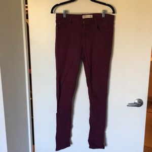 Maroon skinny jeans